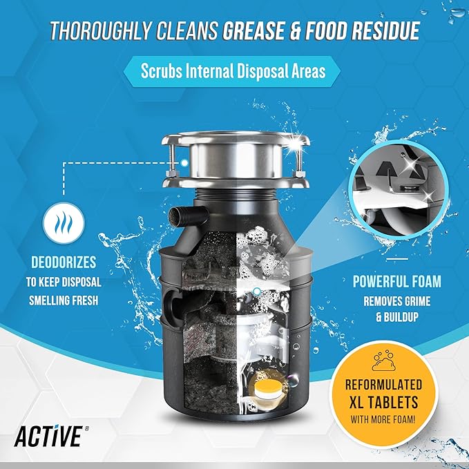 ACTIVE Swedish Dishcloths and Disposal Cleaner - Includes 12ct Cellulose Dish Cloths and 24ct Garbage Disposal Cleaning Tablets