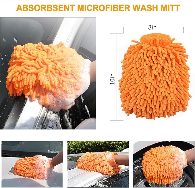 EVEAGE 2-in-1 Undercarriage Pressure Washer Attachment, 16" Power Washer Undercarriage Cleaner, Under Car Wash with Extension Wands Wash Mitt, Reversible Pressure Washer Broom Attachment, Black