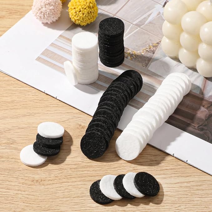 100 PCS Air Filter Scent Pads Unscented Essential Oil Pads 23 Mm Car Air Freshener Refill Felt Pad Universal Diffuser Refill Pad for Vent Clips, Home, Car Use