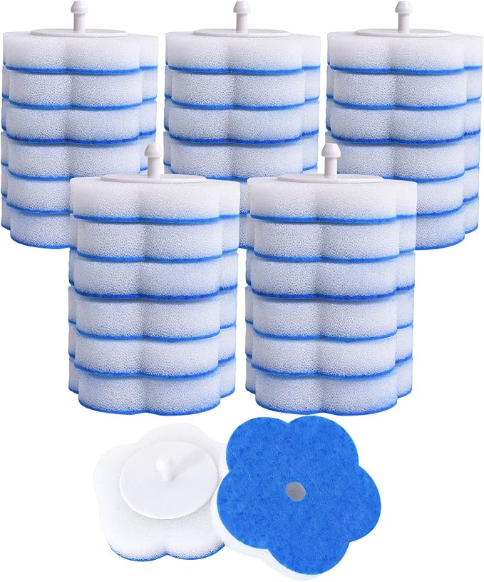 Topo Bear Toilet Bowl Wand Refills 32 Pcs Disposable Toilet Brush Cleaning Sponges Heads Not Compatible with Other Wand