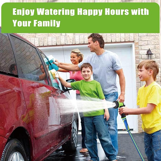 Garden Hose Nozzle Sprayer - 9 Spray Patterns, On Off Valve Heavy Duty Hose Sprayer Nozzle for Watering Plants & Lawns, Washing Cars & Pets - Outdoor Water Hose Nozzle Head Attachment