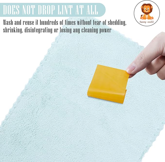 24 Pack Kitchen Dishcloths - Does Not Shed Fluff - Reusable Dish Towels, Dish cloths, Super Absorbent Coral Fleece Cleaning Cloths, Nonstick Oil Washable Fast Drying, 10 x 20 Inch (Multicolor)