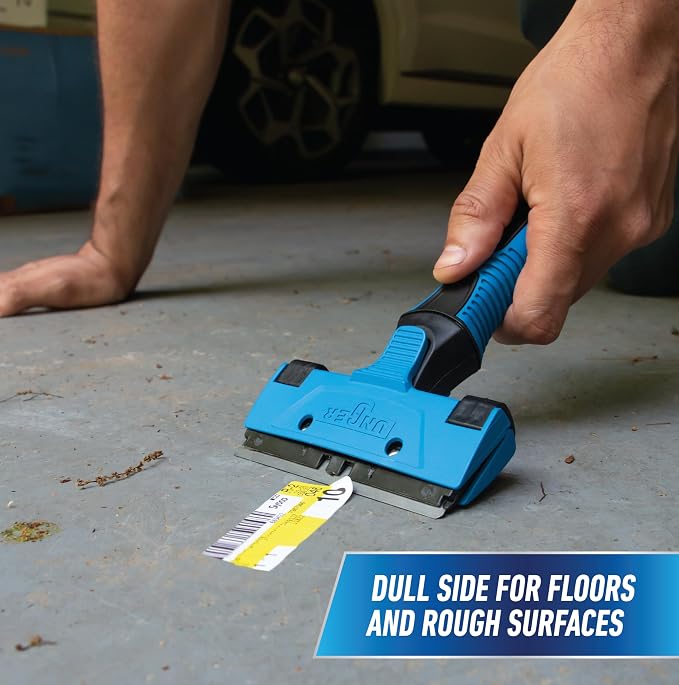 Unger 12” Professional All-Purpose Scraper Replacement Blades, 10 count, Dual-Sided Adhesive Cleaning Supplies for Windows, Glass, Floors, Paint, Stickers, Gum Removal (Pack of 10)