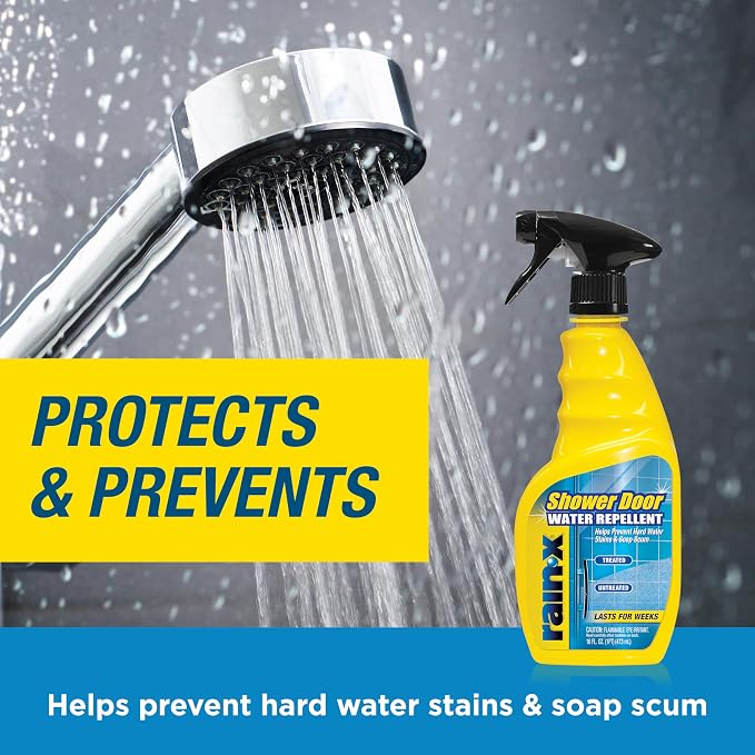 Rain-X 630542 Shower Door Water Repellent, Protects Glass Shower & Doors From Soap Residue And Hard Water Stains Leaving Your Bathroom Beautiful (Pack of 2)