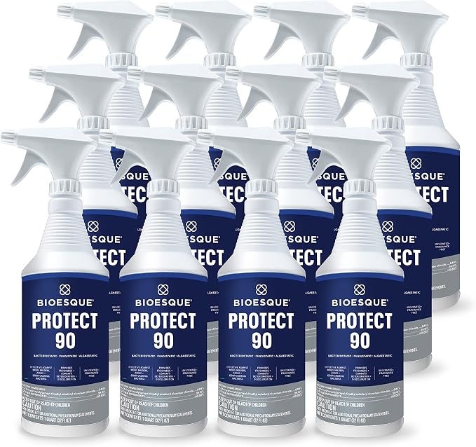 Bioesque Protect 90, Bacteriostatic, Fungistatic, Algaestatic Formula, Effective Against Mold, Mildew, Algae, & Odor Causing Bacteria, 32 Fluid Ounce (Pack of 12)