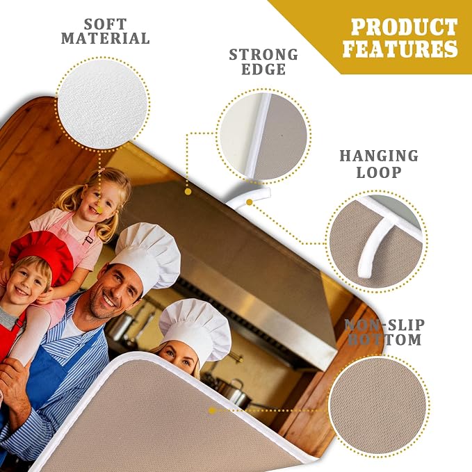 Custom Personalized Dish Drying Mat for Kitchen Counter Customized Dying Pad with Picture Text Home Decor