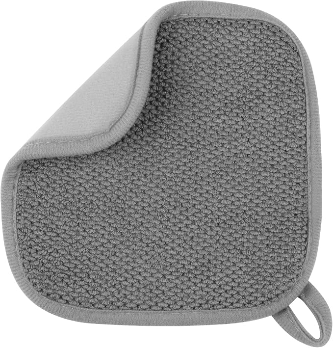 GeeRic Microfiber Dish Drying Mat, Super Absorbent Kitchen Dish Drying Pad, Reversible Gift Mats for Countertop, 7 * 7 inch Gray
