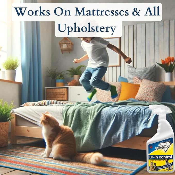 Black Diamond Stoneworks Eliminates Urine Odors – Controls Cat, Dog, Pet & Human Smells from Carpet, Furniture, Mattresses, Grout and Pet Bedding & Concrete. Biodegradable Enzymes 32 Oz. Spray