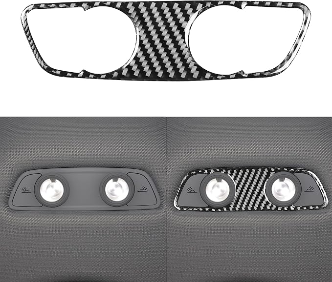 Real Carbon Fiber Trim for Audi Accessories | for B9 A4 S4 A5 S5 2020-2025 / RS5 2021-2025 Rear Reading Light Frame Panel Interior Thick Overlay Decal