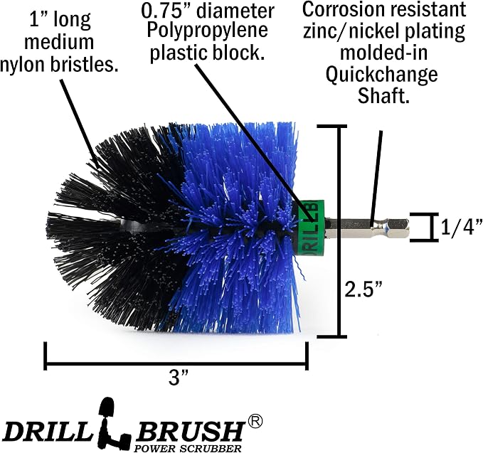 Barnacles - Boat Hulls- Canoe - Carpet Cleaner - Deck Brush - Fiberglass | Cleaning Supplies - Scrub Brush - Boat Accessories - Drill Brush - Hull Cleaner - Kayak - Vinyl - Fishing Boat - Pontoon