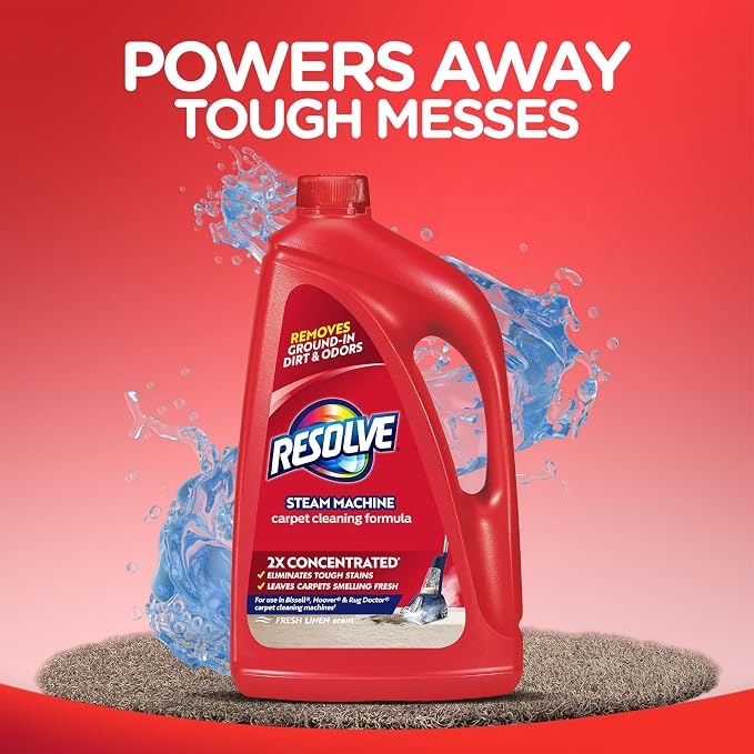 Resolve Steam Carpet Cleaner Solution Shampoo, 3.75 Lb Bottle, 2X Concentrate, Safe for Bissell, Hoover & Rug Doctor, Carpet Cleaner, Carpet Cleaner Solution