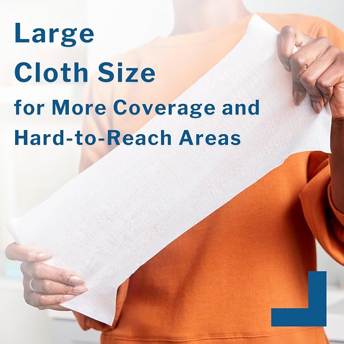 McKesson Washcloth Wipes, Unscented - Disposable Wet Wipes for Adults - Fragrance-Free, Alcohol-Free - No-Rinse Formula - Snap Lid Soft Pack, 96 Count, 1 Pack
