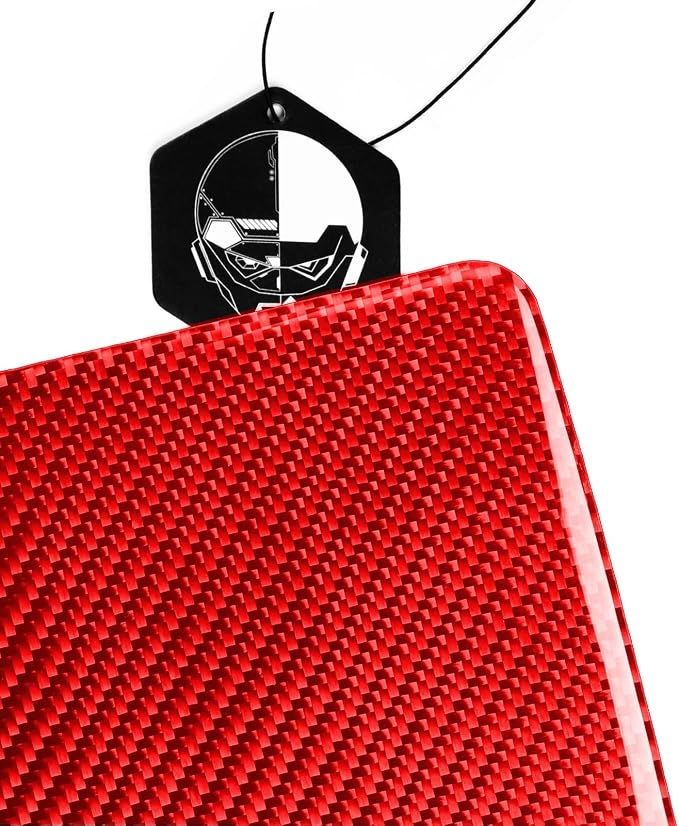 Red Real Carbon Fiber Trim for Tesla Accessories | for Model 3 2017-2022 / Model Y 2020-2024 Center Console Decoration Panel Sticker Interior Thick Overlay Decal - A