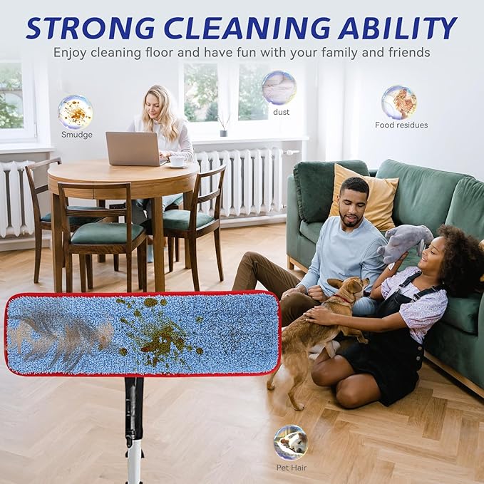 Replacement Microfiber Pad for Rubbermaid Commercial 18.5 Inch Mop Head - 6 Pack Wet & Dry Commercial Cleaning Refills Reusable Mops Refills Fit for Any Microfiber Flat Mop System 18.5"