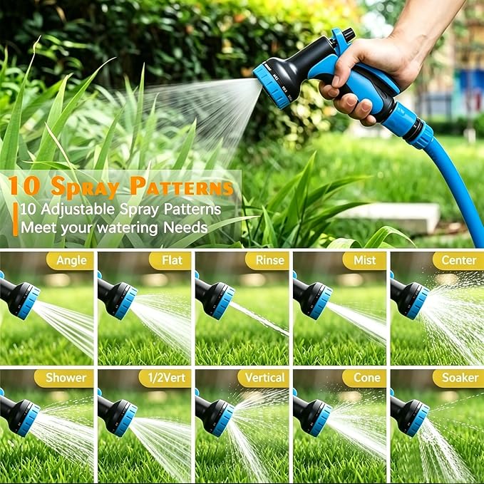 10 Spray Modes Multi-Functional Garden Hose Nozzle, All-Purpose Water Sprayer for Gardening, Cleaning & Pet Care