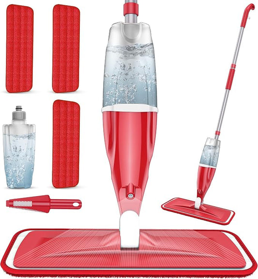 Spray Mops for Hardwood Floor Cleaning: Microfiber Wet Mop Multi-Purpose | 3 Washable Pads for Swiffer PowerMop, Dry Dust Mop Multi-purpose, Floor Mops with Sprayer for Wood Laminate Ceramic Tiles