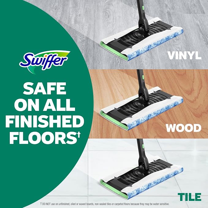 Swiffer Heavy Duty Mop Wet Multi-Surface Cloth Refills for Floor Mopping and Cleaning, Outdoor Window Fresh Scent, 20 count