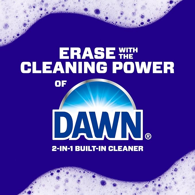 Mr. Clean Magic Eraser Sponge, Bathroom, Shower & Tub Cleaner, Soap Scum Remover, Bathroom Cleaning Supplies, Dawn Cleaning Power with Febreze Lavender Scent, 2 in 1 Bath, 7ct (Pack of 4)
