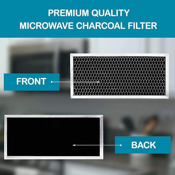 GE JX81H, WB02X10956, WB02X11544, WB2X10956 Microwave Recirculating Charcoal Filter Compatible with GE | Fits Samsung DE63-00367D/H, 30016D & GE WB02X29749. 4" x 8-5/8" recirculating vent filter. NOT a grease filter. Easy install