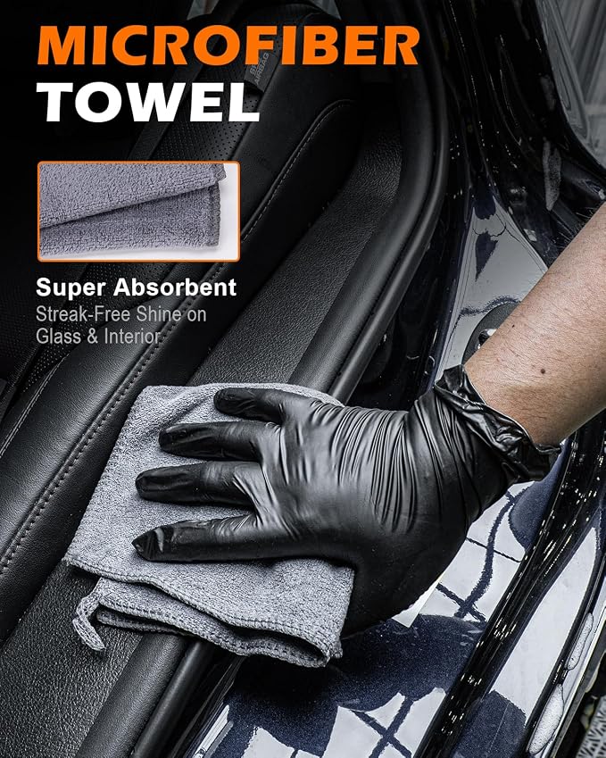 8PCS Car Interior Detailing Kit, Gifts for Men | 200g Cleaning Gel (185% More Than 70g), Ultra-Soft Detailing Brush Set with Dash Duster, Air Vent Brush & Microfiber Towel