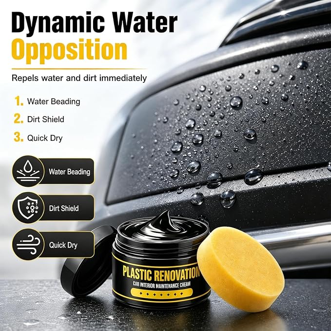 2PC car Tire Nourish Wax Cream Paste, with Sponge,Also applicable,Dashboard, tires, and seats,Car Tires & Plastic Trim Renewal Paste Restores Shine