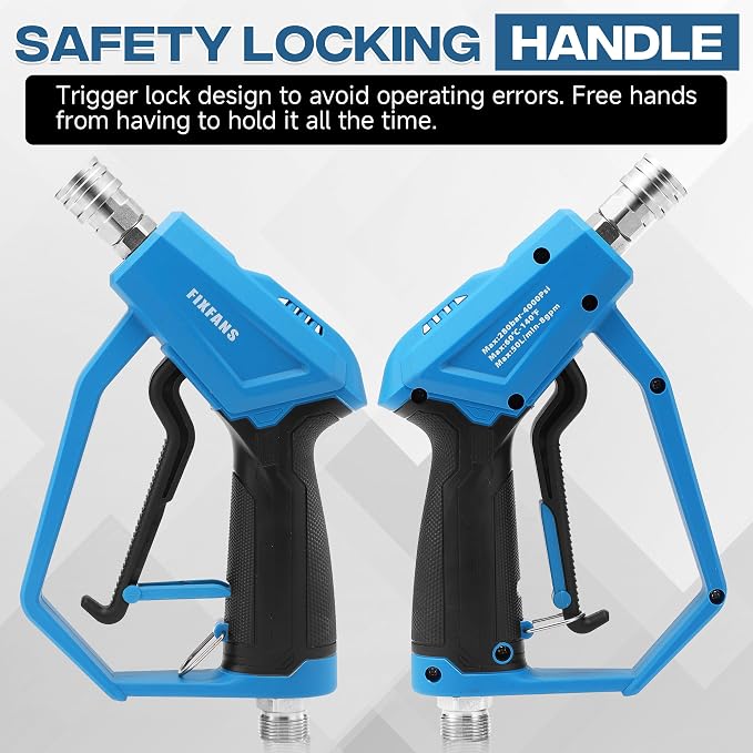 FIXFANS Pressure Washer Gun with Mini Foam Cannon, Dual Connector Accessory | Car Wash Foam Gun Kit - No-Dilution Foam Cannon Pro, 5 Power Washer Nozzle Tips & M22 Adapter, 1/4" Quick Connect