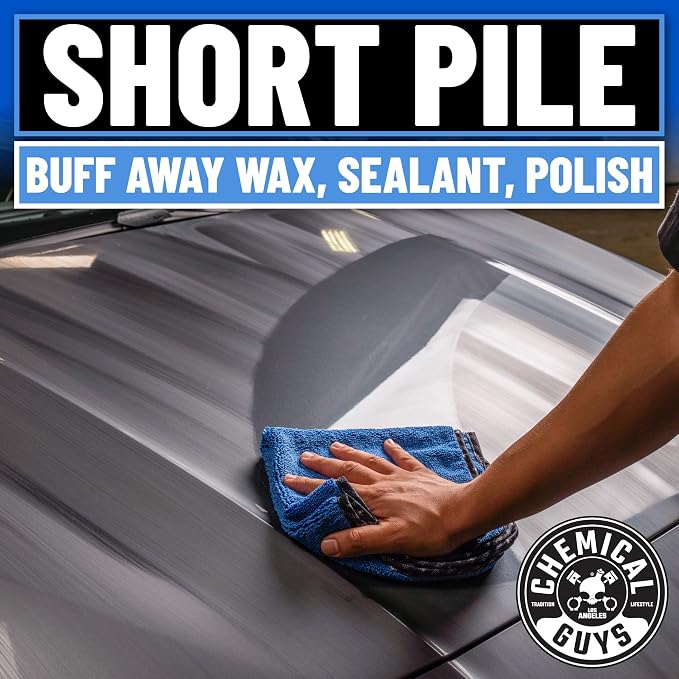 Chemical Guys, Professional Microfiber Towels, 16 x 16 in, Blue, 3 Pack | Ultra-soft, scratch-free towels to buff wax, dry panels and clean glass and interiors, machine washable
