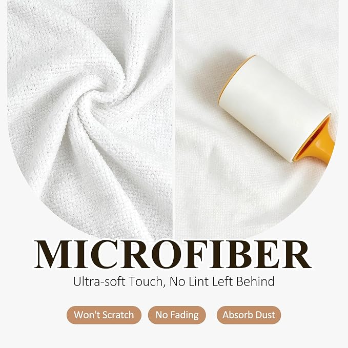 30 Pack Microfiber Cleaning Cloths, Dish Towels for Kitchen, Cleaning Rags for Car, Window, Bathroom, Household, Ultra Absorbent Cleaning Supplies Lint Free Streak Free, Reusable & Washable (White)