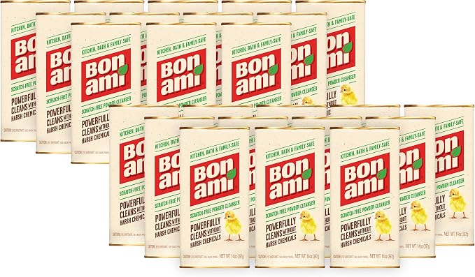 BON AMI Powder Cleanser for Kitchens & Bathrooms - All types of Surfaces, Cleans Grime & Dirt, Polishes Surfaces, Absorbs Odors (24 Pack)