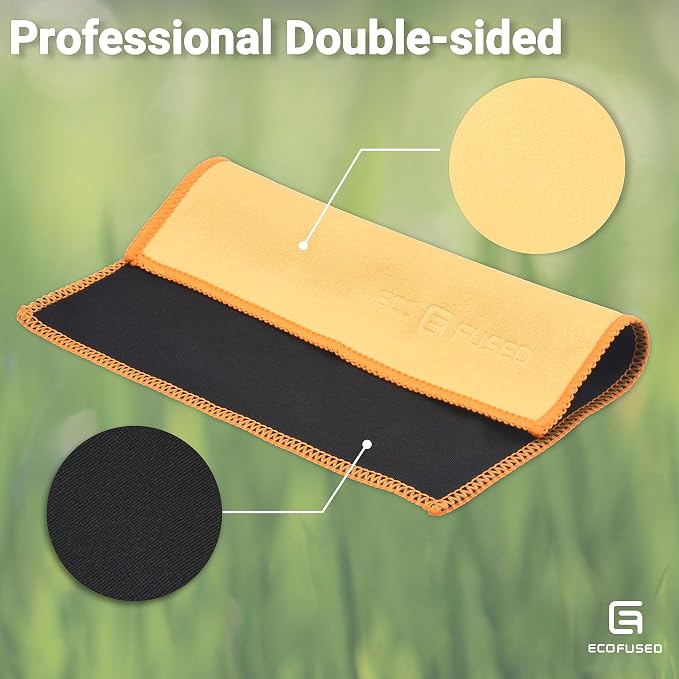 Eco-Fused Microfiber Cleaning Cloths Double-Sided - 5 Pack - 6.6 x 6.2 inch - Microfiber and Suede Cloth for Smartphones, LCD TV, Tablets, Laptop Screens, Camera Lenses (Yellow)