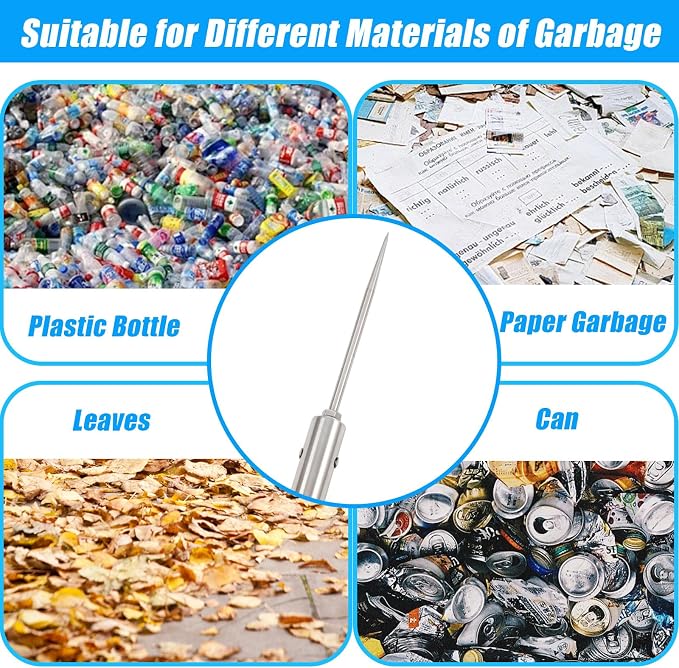 Trash Poker Stick,48Inch Trash Picker Upper Grabber High-Duty Stainless Steels Tip Lightweight & Reinforcement Garbage Debris Nabber Litter Picker Grabber Durability Reacher Yard Stick