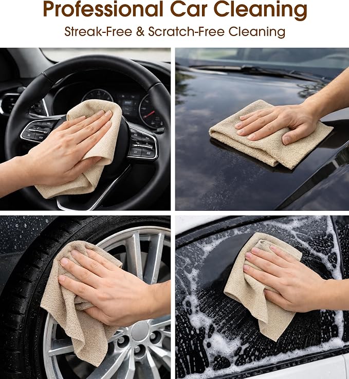 KitchLife Microfiber Cleaning Cloth Roll, 100 Pack - Tear-Away Microfiber Paper Towels, Lint-Free, Reusable, Washable for Kitchen, Car, Dishes, and Sensitive Surfaces (Sand Beige)