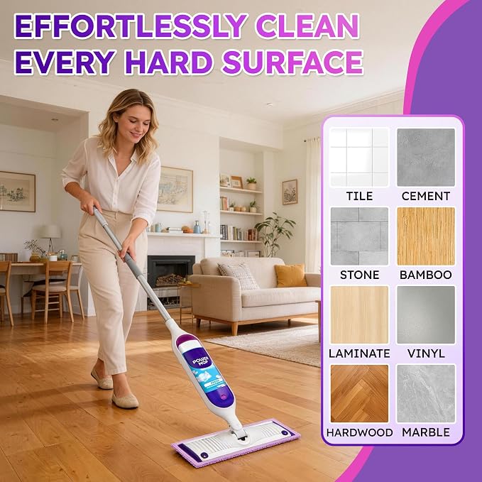 Microfiber Mop Pads for Swiffer PowerMop, Reusable Microfiber Pads Refills for 13 ''-15 '' Spray Mop, Washable Pad Replacements for Multi Surface Wet & Dry Floor Cleaning, 20 Pack