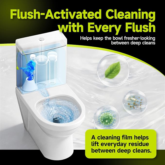 In-Tank Toilet Cleaner Bottle, Automatic Toilet Bowl Cleaners for Hard Water Stains, Septic System Friendly, Long Lasting Up to 180 Days / 1000+ Flushes
