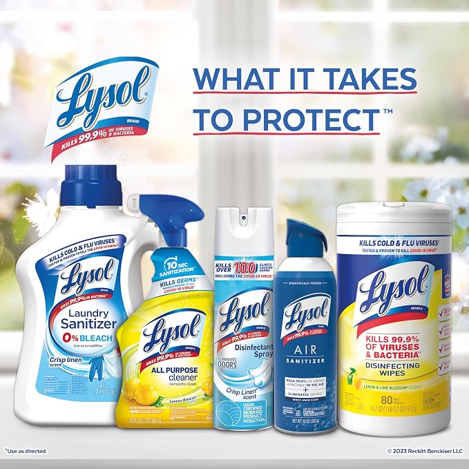 Lysol Fabric Disinfectant Spray, Sanitizing and Antibacterial Spray, For Disinfecting and Deodorizing Soft Furnishings, Lavender Fields 15 Fl. Oz (Pack of 3)