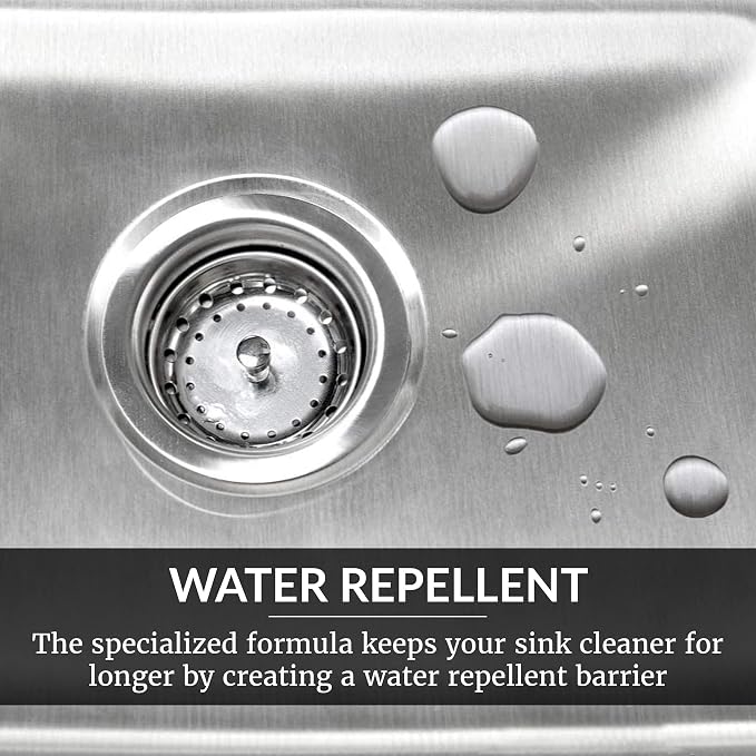 HOPE'S Perfect Sink Cleaner and Polish, Restorative, Water-Repellant, Removes Stains, Ideal for Brushed Stainless Steel, Cast Iron, Porcelain, Corian, Composite, Acrylic, 8.5 oz 4 Pack