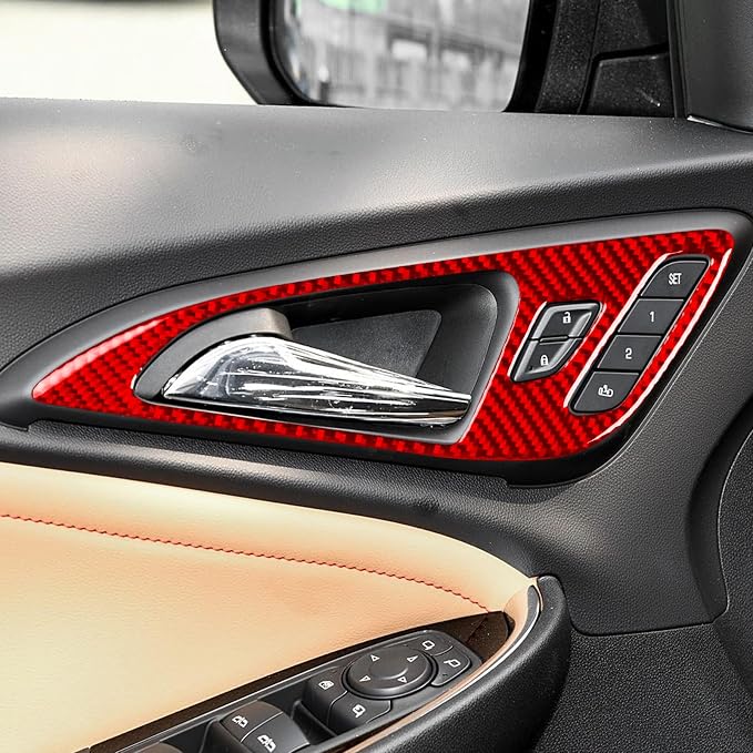 Real Carbon Fiber Trim for Chevy Malibu 9th Gen Accessories | for 2016-2024 Inner Door Bowl Handle Pull Cover Sticker Interior Thick Overlay Decal