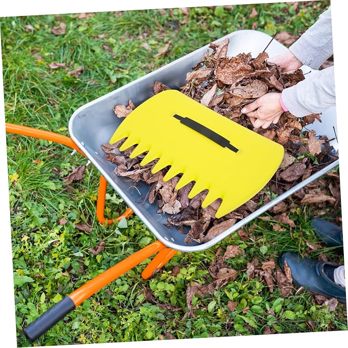 Yardwe 1 Pair Ergonomic Leaf Collector Rake Plastic Lawn Tool with Strong Clamping Force for Efficient Outdoor Leaf Cleanup in Gardens Lawns and Parks