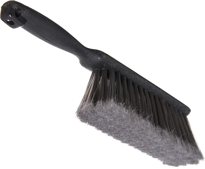SPARTA Flo-Pac Counter Brush, Bench Brush, Dustpan Brush with Flagged Bristles for Counters, Floors, And Fireplace, 8 Inches, Gray