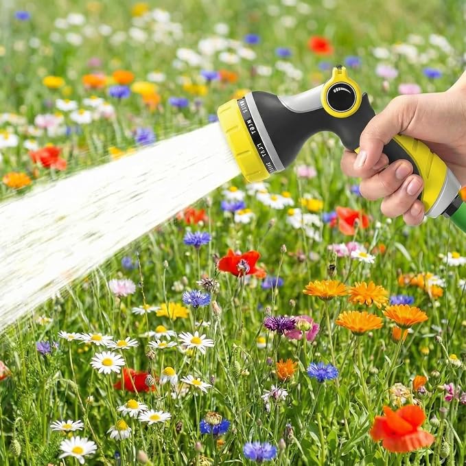 Garden Hose Nozzle Thumb Control with 10 Spray Patterns Water Hose Sprayer | Leak Proof On Off Valve Water Hose Nozzle Sprayer,One Hand Operation,Non-Slip Grip for Plants & Lawn Watering,Car&Pet Washing
