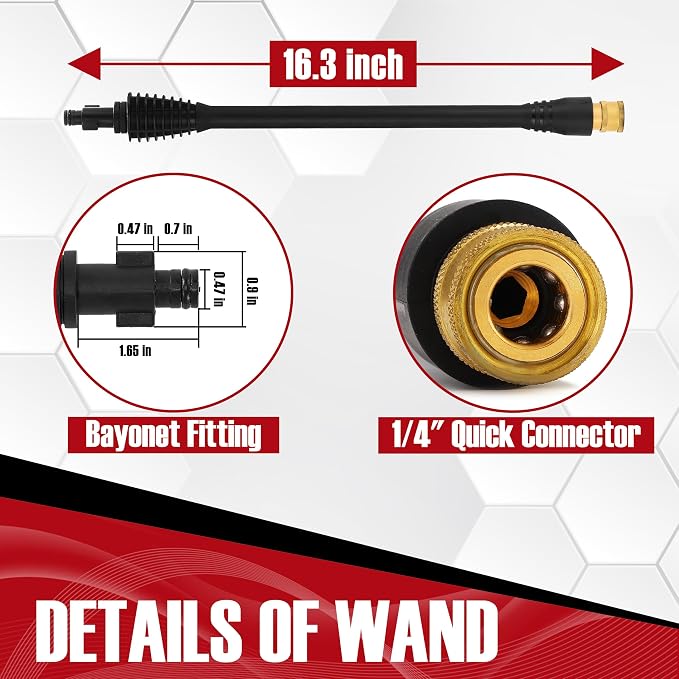 JOEJET Pressure Washer Spray Gun and Hose 32FT, Extension Wand with Nozzles | Compatible with Some Portland Husky Black Decker Ford Pulsar ShopForce Taskforce Powerwasher Power Washer