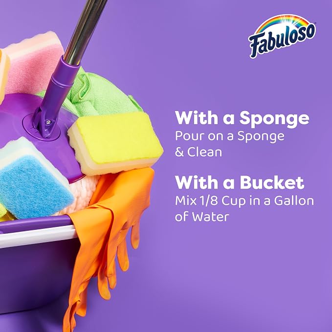 Fabuloso 2X Multi-Purpose Cleaner, No Rinse Floor Cleaner, Long-Lasting Freshness, Light Lavender Scent, 56 fl oz