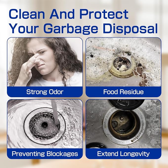 CLEARALIF Household Garbage Disposal Cleaners, 12 Tablets, Fresh Lemon Scent, Compatible With All Disposals