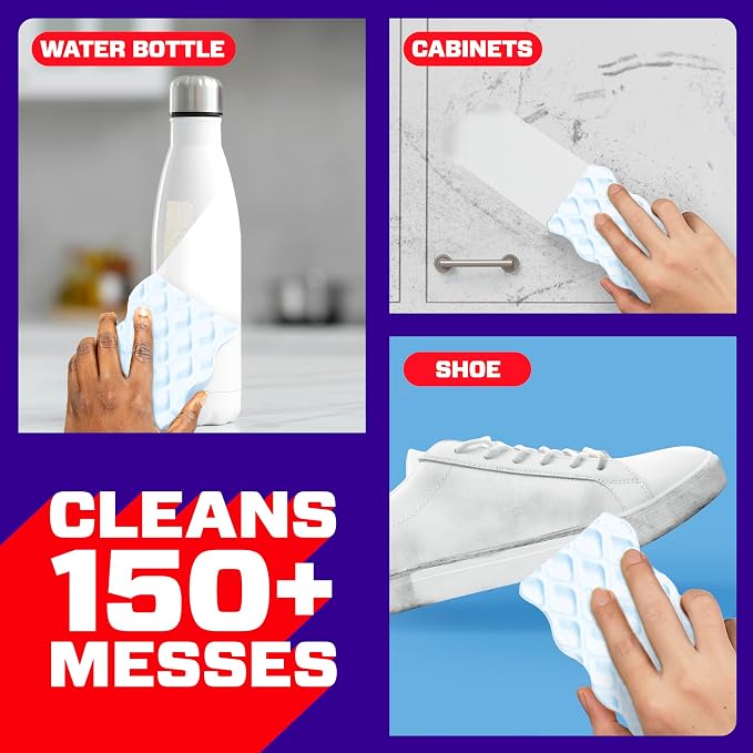 Mr. Clean Magic Eraser Sponge, All Purpose Cleaner, Cleaning Scrubber, Wall, Sneaker, Kitchen, Bathroom, Shower Cleaner, Cleaning Supplies, Melamine Sponge, Cleaning Pads, Extra Durable, 4ct