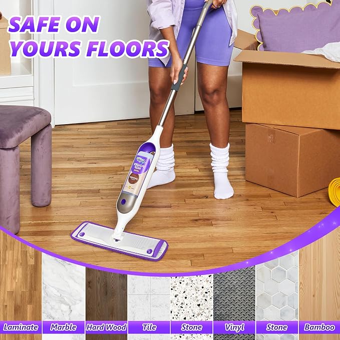 6 Pack Washable Microfiber Mop Pads for Swiffer PowerMop: PowerMop Refills | Hard Wood Floor Mop Pads Refills Reusable for 13 ''-15 '' Spray Mop,Multi-purpose Mopping, for Multi-Surface Floors Cleaning