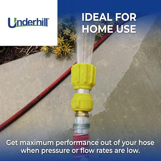 Underhill Magnum Stinger Fireman Style Garden Hose Nozzle NG400 – Heavy Duty Solid Brass Water Spray Nozzle, 11 GPM, 30–100 PSI, 3/4 Inch Thread Inlet, Jet Soak Fan Patterns, Professional Grade