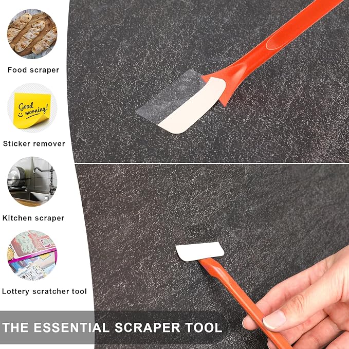 9 Pieces Plastic Scraper, No-Scratch Paint Scraper Tool Portable Car Crevice Cleaning Tool Multi-use Kitchen Scraper Small Sticker Remover for Tight Spaces, Crevices, Food, Labels, Oil Stains, Dirt