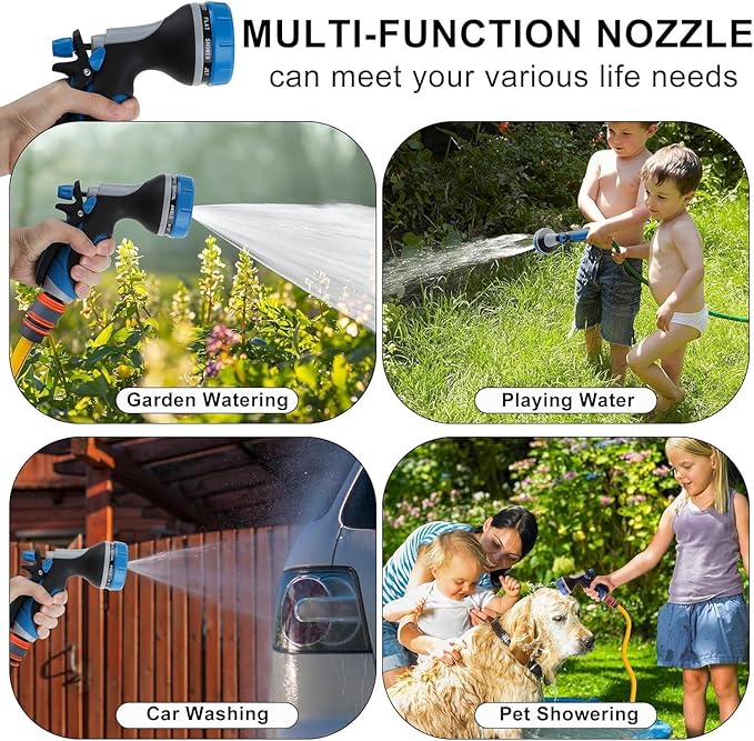 Garden Hose Nozzle High Pressure Leak Proof Spray Water Hose Nozzle Sprayer | Slip Resistant High Pressure Trigger Lockable Garden Hose Spray Nozzle for Plants & Lawns Watering,Car Washing Pet Showering