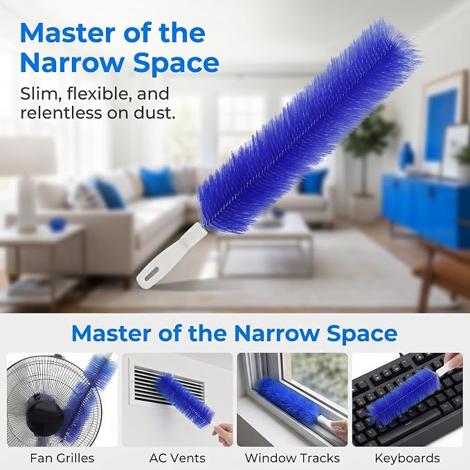 Bendable Microfiber Head, 2026 Fan Cleaner Brush Reusable Dust Remover Washable ldeal for Electric Fans Air Conditioning, Home Car Vents, Curtain (Mixed 4 pcs)