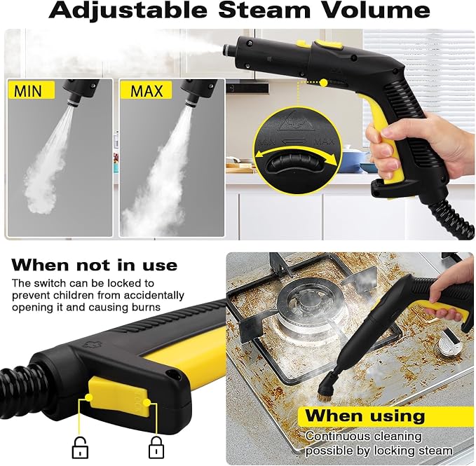 TVD Steam Cleaner for Home, Steamer for Cleaning With 26 Accessories | for Floor, Tile, Grout, Kitchen,Upholstery | 320°F Deep Cleaning | 5-Bar Pressure | 1.5L Tank | 5M Power Cord | Chemical-Free